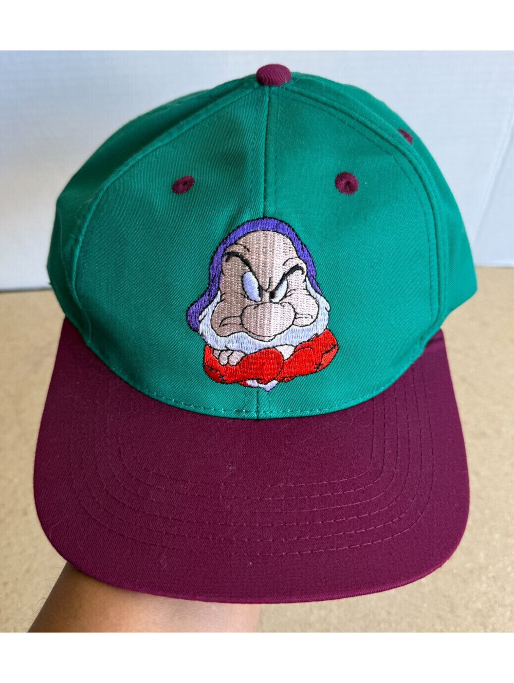 VTG LIMITED EDITION GRUMPY Snapback Teal Purple Hat Cap Snow White Movie Exclusi